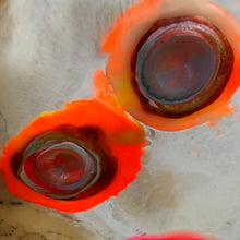 Afbeelding in Gallery-weergave laden, FIVE PANEL 130|50 |MOVING DOTS| RED|ORANGE I ENCAUSTIC